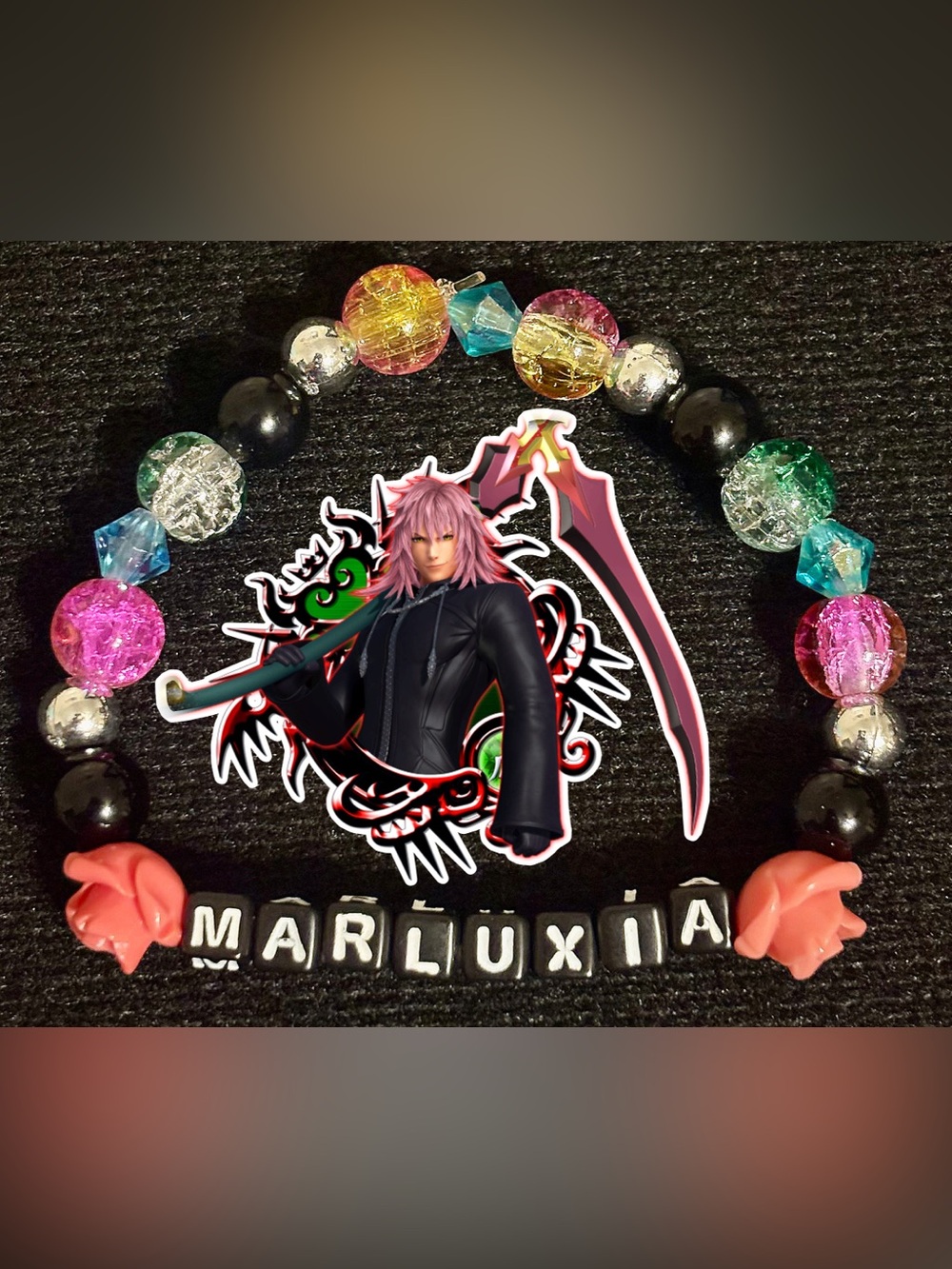 Kingdom Hearts Marluxia beaded bracelet